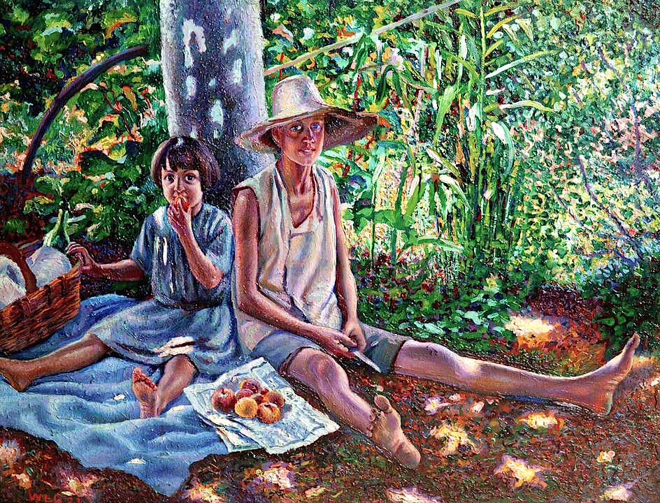 Marcel and His Sister, vintage artwork by William Lionel Clausen, 12x8" (A4) Poster