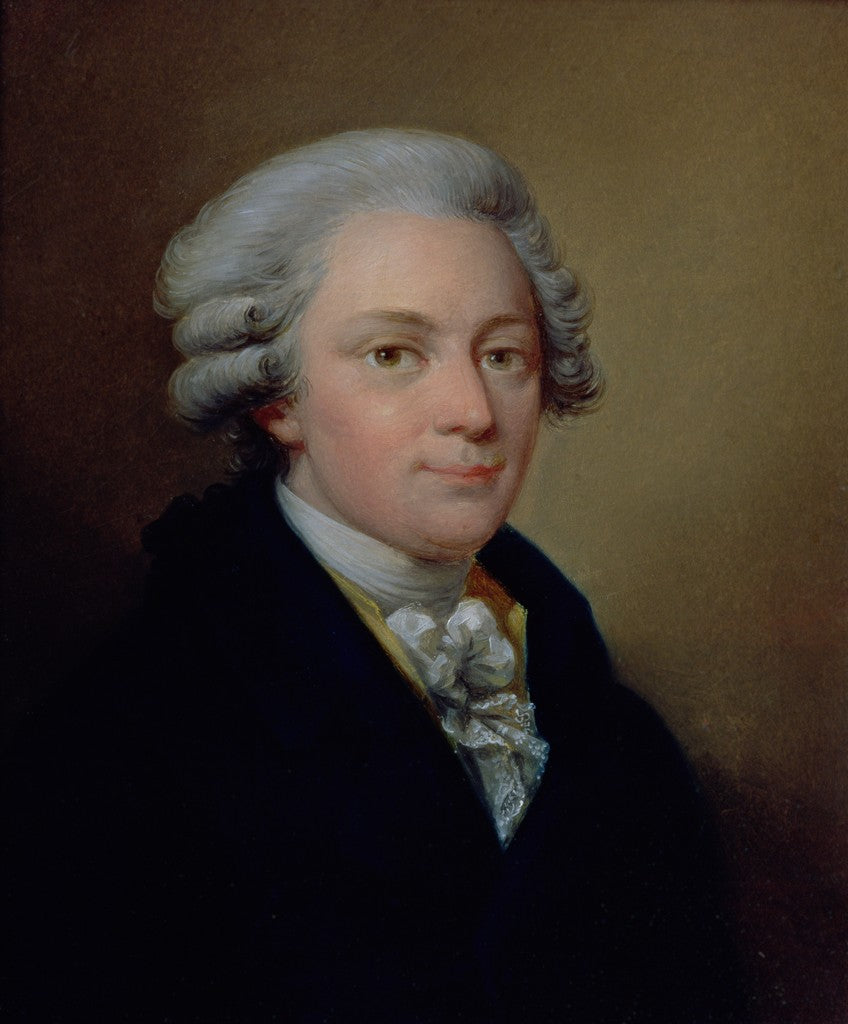 Portrait of Wolfgang Amadeus Mozart, vintage artwork by Josef Grassi, 12x8" (A4) Poster
