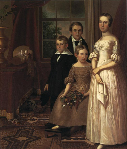 Portrait of Four Youngest Children of William Rankin, vintage artwork by Oliver Tarbell Eddy, A3 (16x12") Poster Print