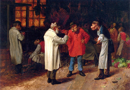 Politics in the Market, vintage artwork by William Holbrook Beard, 12x8" (A4) Poster