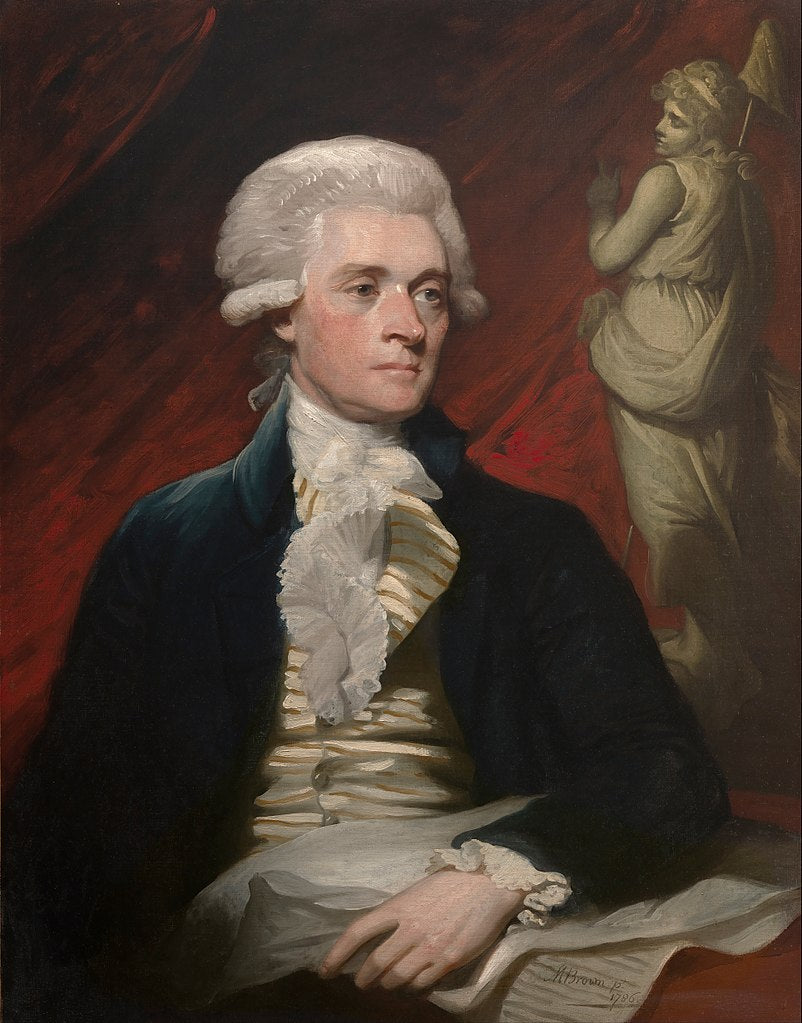 Thomas Jefferson, vintage artwork by Mather Brown, 12x8" (A4) Poster