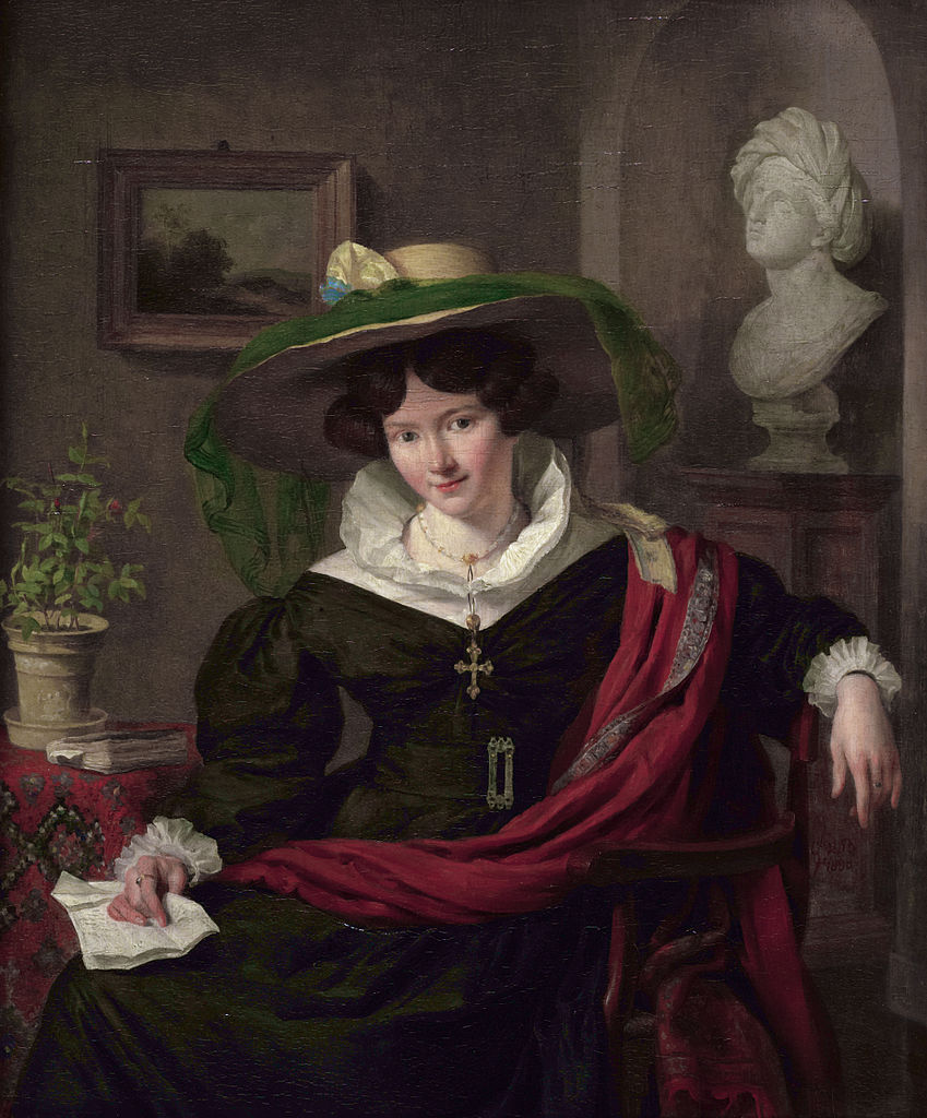 Portrait of Carolina Frederica Kerst, vintage artwork by Charles van Beveren, A3 (16x12") Poster Print