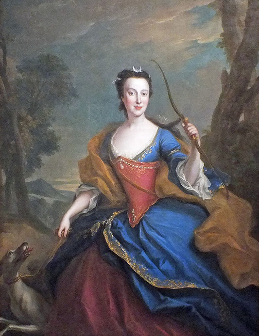 Princess Maria Anna of Saxony as Diana, vintage artwork by Louis de Silvestre, 12x8" (A4) Poster