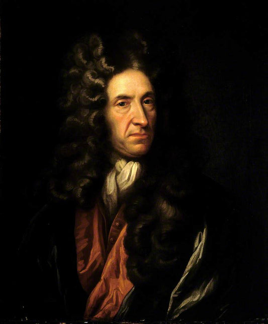 Daniel Defoe, vintage artwork by Sir Godfrey Kneller, BT., 12x8" (A4) Poster