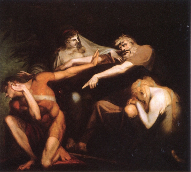 Oedipus Cursing His Son Ploynices, vintage artwork by Johann Heinrich Füseli, 12x8" (A4) Poster