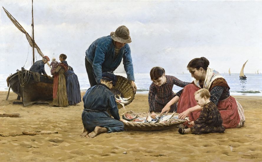 En la playa by Dionisio Baixeras-Verdaguer,A3(16x12")Poster