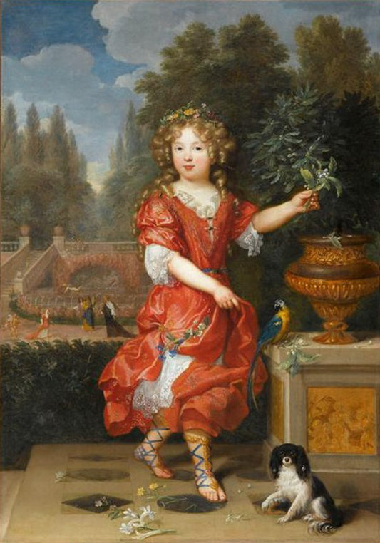 Mademoiselle de Blois, Marie-Anne de Bourbon, daughter of Louis XIV and Louise de La Vallière, vintage artwork by Pierre Mignard, 12x8" (A4) Poster