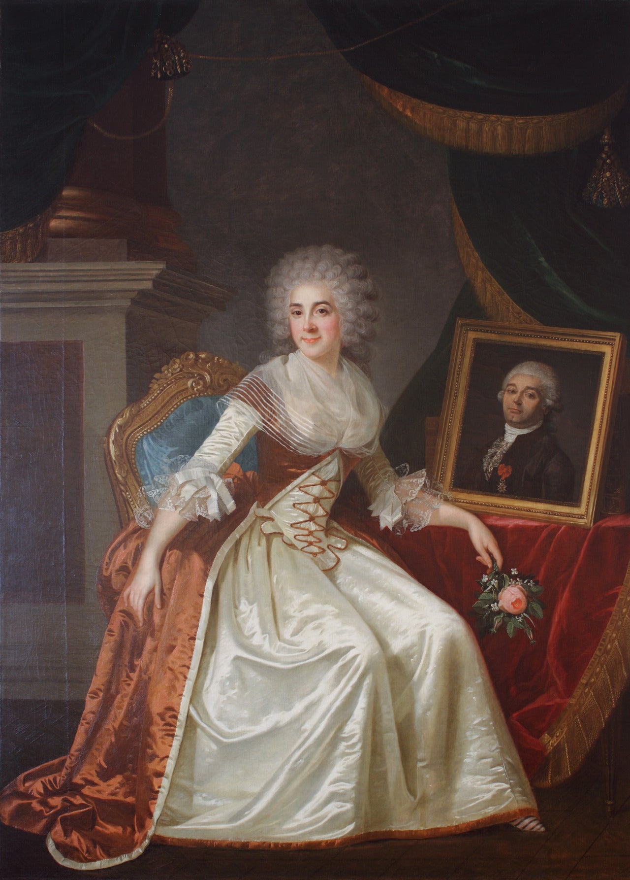 Portrait of Madame de Serres, vintage artwork by Joseph Boze, 12x8" (A4) Poster