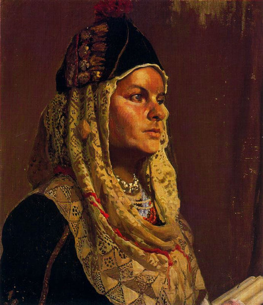Girl from Segovia, vintage artwork by Adolfo Lozano Sidro, 12x8" (A4) Poster