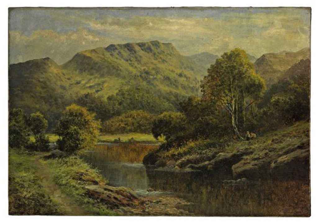 A summer's day on the river, vintage artwork by John Clayton Adams, 12x8" (A4) Poster