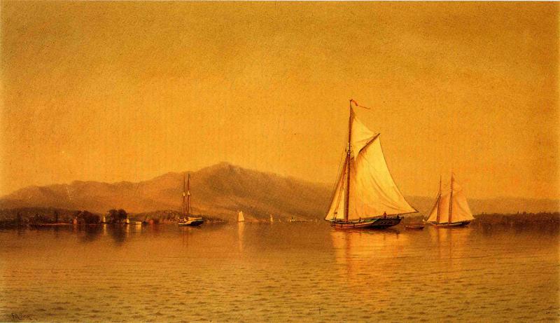 On the Hudson Near Haverstraw, vintage artwork by Francis A. Silva, 12x8" (A4) Poster