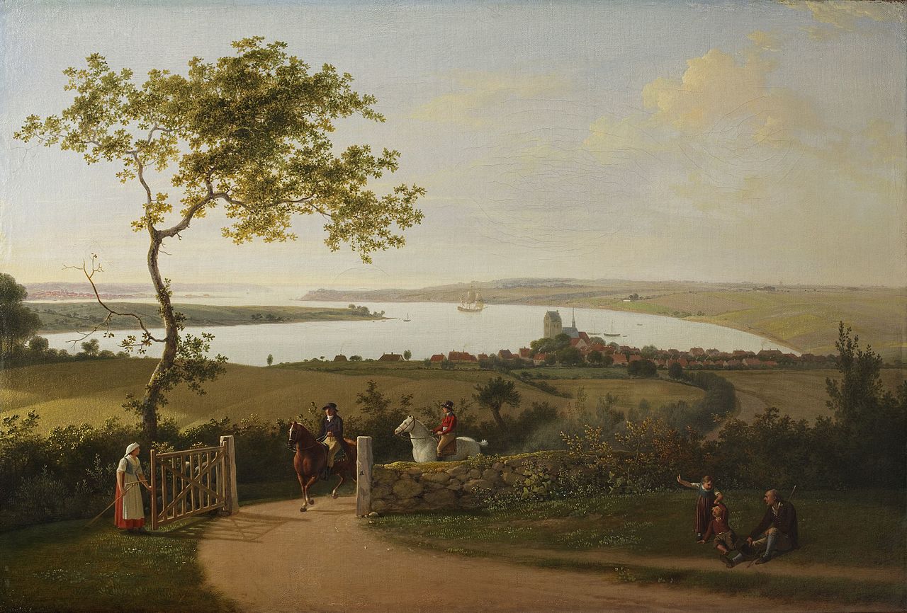 View over the Lesser Belt, vintage artwork by Jens Juel, 12x8" (A4) Poster
