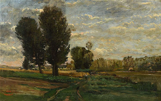 Auvers, The Plum Trees, vintage artwork by Charles-François Daubigny, A3 (16x12") Poster Print