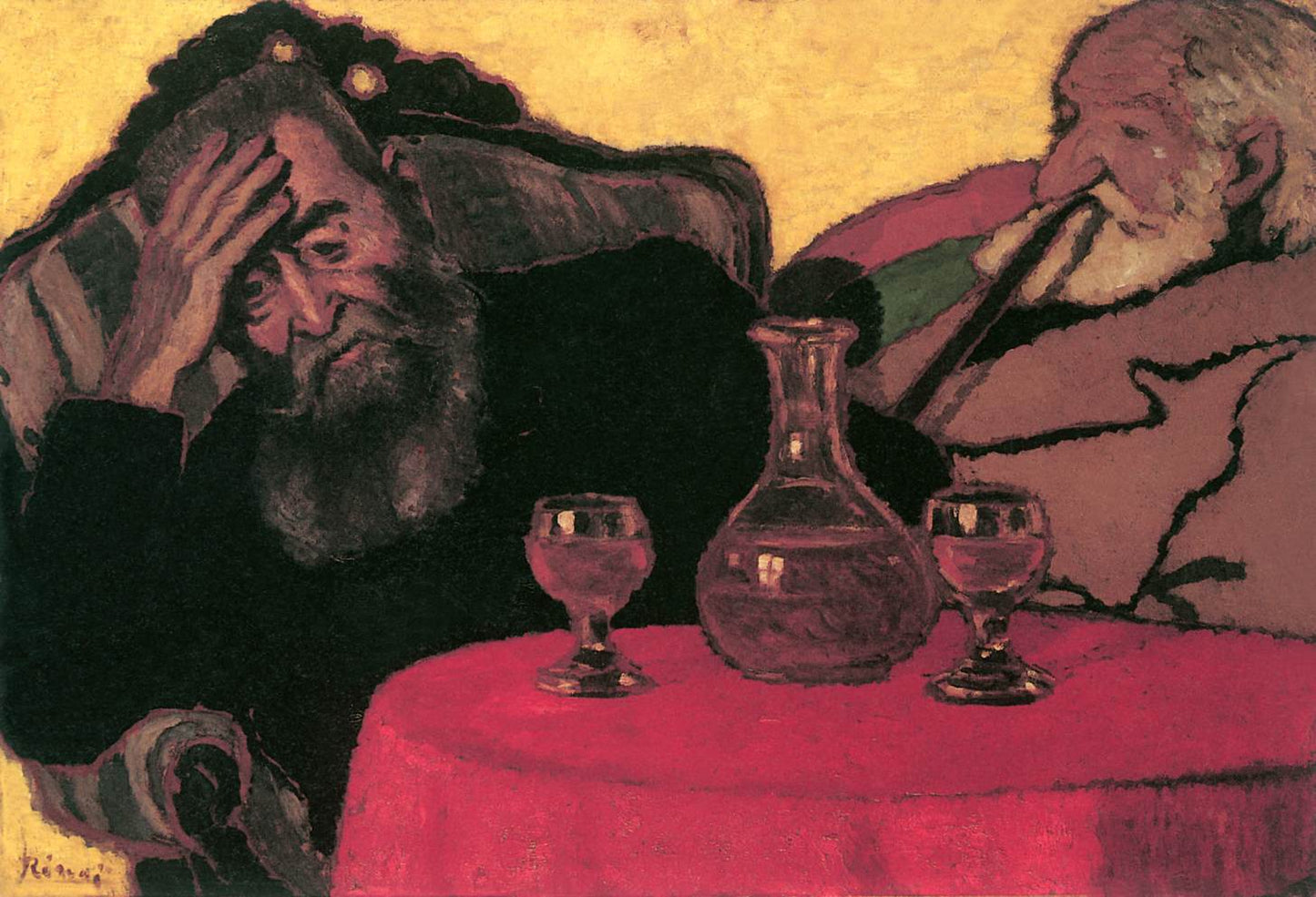 er and Uncle Piacsek Drinking Red Wine by Jozsef Rippl-Ronai,A3(16x12")Poster