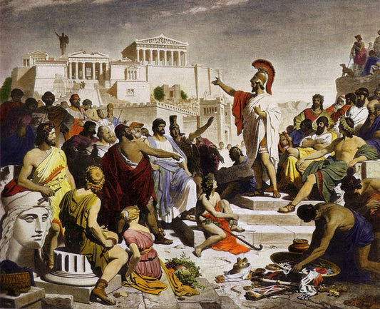 Pericles' Funeral Oration, vintage artwork by Philipp von Foltz, A3 (16x12") Poster Print