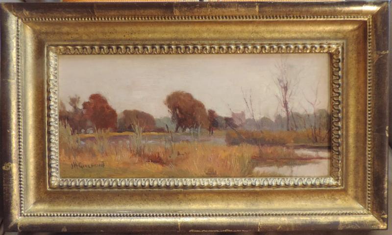 Landscape, Massachusetts, vintage artwork by Joseph H. Greenwood, 12x8" (A4) Poster