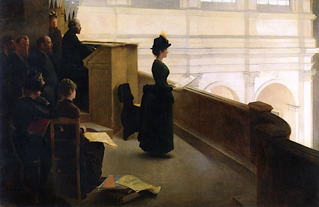 Recital with Organ, vintage artwork by Henri Lerolle, 12x8" (A4) Poster