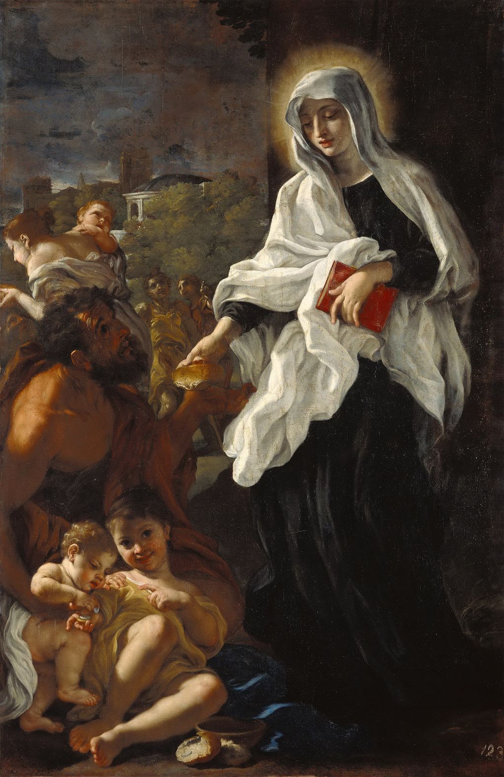 The Blessed Ludovica Albertoni Distributing Alms, vintage artwork by Giovanni Battista Gaulli, 12x8" (A4) Poster