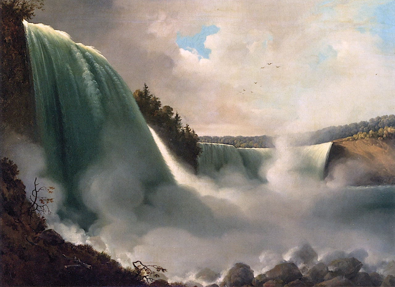 Niagara Falls from American Side, vintage artwork by John Vanderlyn, 12x8" (A4) Poster
