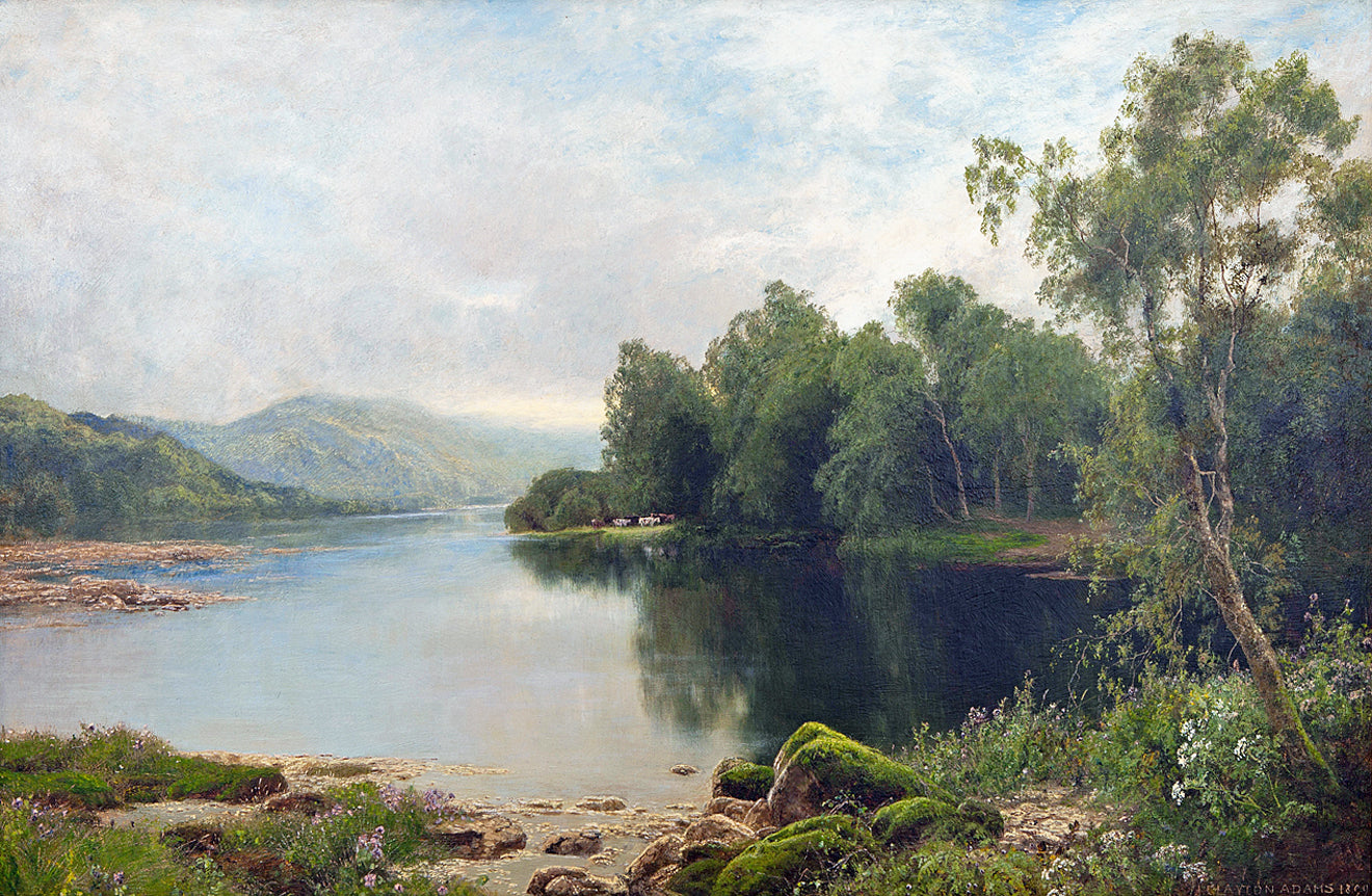 Derwent water, Cumbria, vintage artwork by John Clayton Adams, 12x8" (A4) Poster