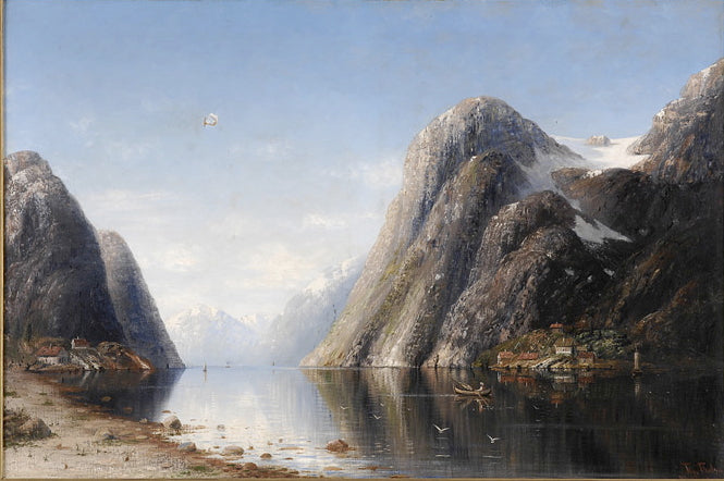 Sognefjord in Summer, vintage artwork by Therese Fuchs, 12x8" (A4) Poster