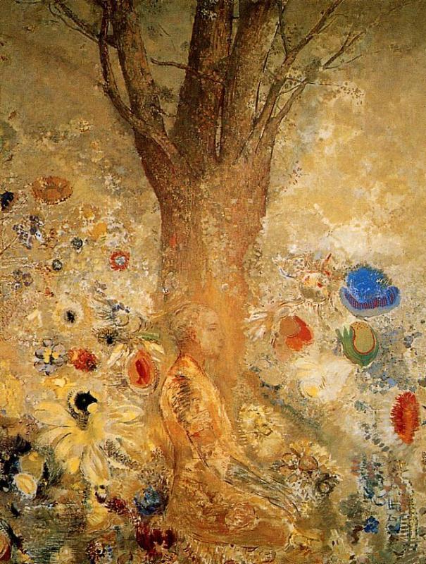 Buddah in His Youth, vintage artwork by Odilon Redon, 12x8" (A4) Poster