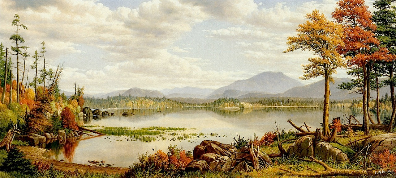 Raquette Lake - The Start of Autumn by Levi Wells Prentice,A3(16x12")Poster