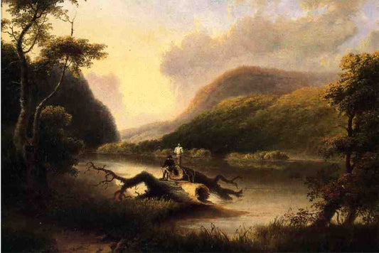Passage of the Delaware through the Blue Mountain, vintage artwork by Thomas Doughty, A3 (16x12") Poster Print
