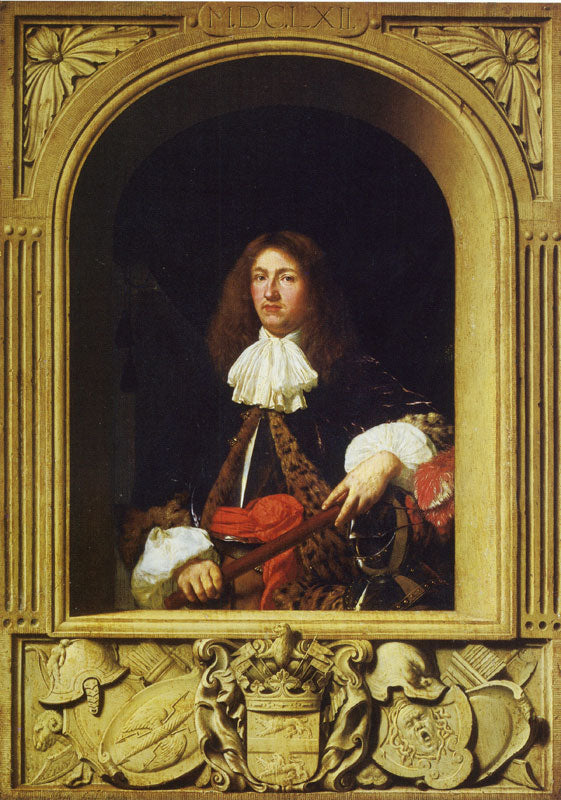 Portrait of Count Ulrik Frederik Gyldenlǿve, vintage artwork by Frans van Mieris the Elder, 12x8" (A4) Poster