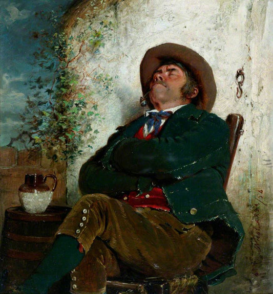 Perfect Content, vintage artwork by Erskine Nicol, 12x8" (A4) Poster