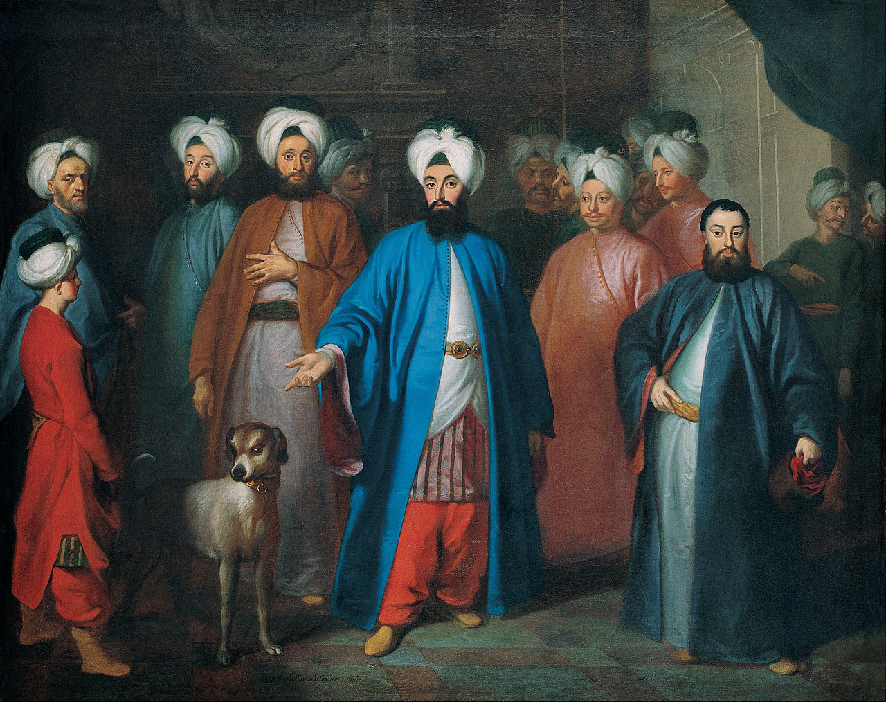 Mehmed Said Efendi and his Retinue, vintage artwork by George Engelhardt Schroeder, 12x8" (A4) Poster