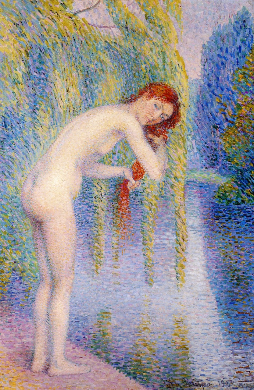 Bather Washing Her Hair by Hippolyte Petitjean,A3(16x12")Poster