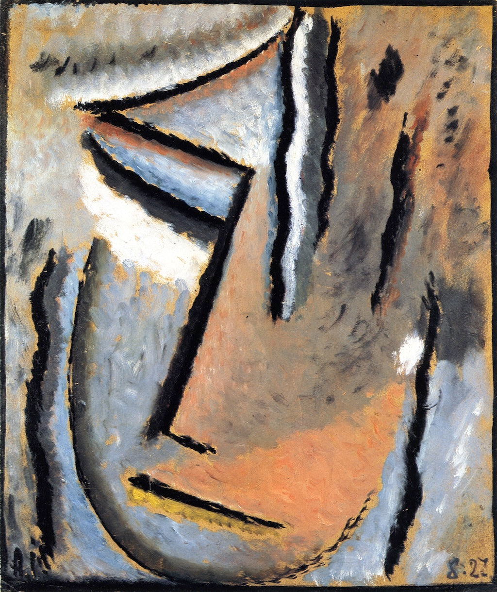Abstract Head: Dumb Pain, vintage artwork by Alexei von Jawlensky, 12x8" (A4) Poster