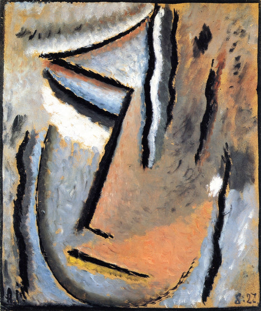 Abstract Head: Dumb Pain, vintage artwork by Alexei von Jawlensky, 12x8" (A4) Poster