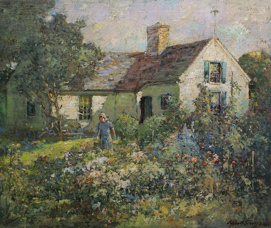 A Cottage on the Cape, vintage artwork by Abbott Fuller Graves, 12x8" (A4) Poster