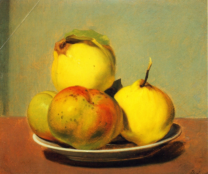 Dish of Apples and Quinces, vintage artwork by David Johnson, 12x8" (A4) Poster