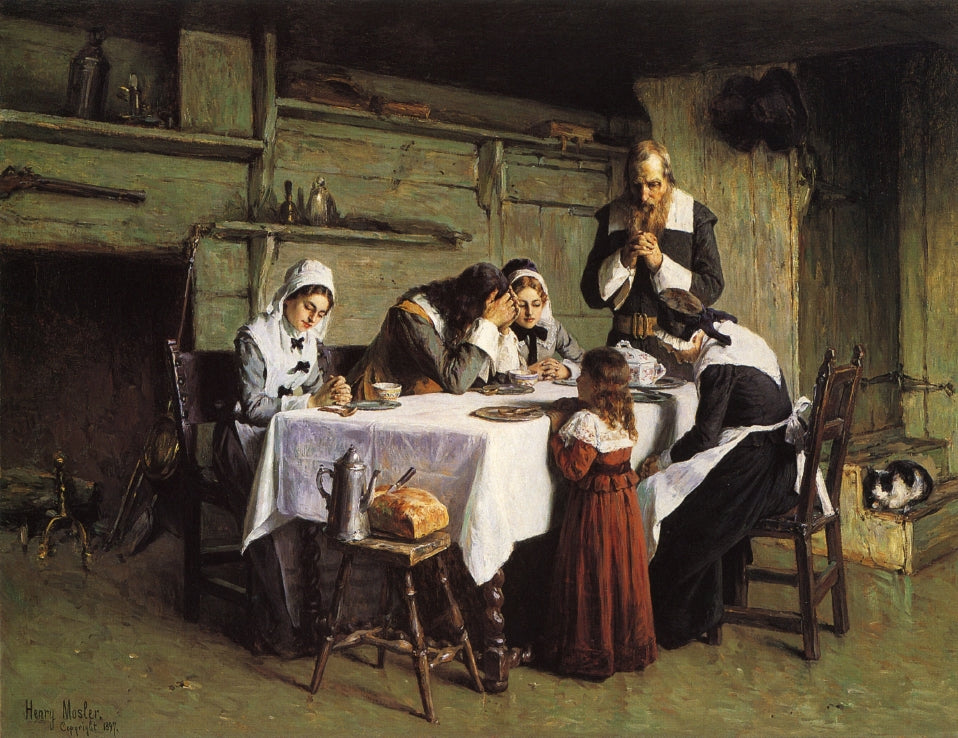 Pilgrims' Grace, vintage artwork by Henry Mosler, 12x8" (A4) Poster