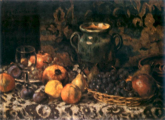 Still life with green jug, vintage artwork by Jozef Pankiewicz, 12x8" (A4) Poster