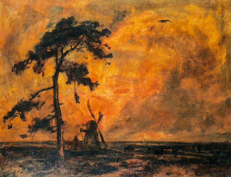 The Old Mill: Sunset, vintage artwork by Cecil Gordon Lawson, 12x8" (A4) Poster