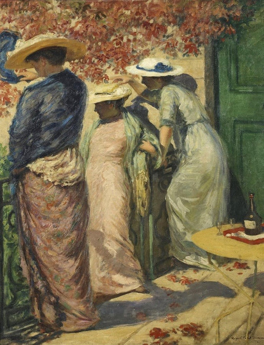 Under the Red Plum Tree, vintage artwork by Rupert Bunny, 12x8" (A4) Poster