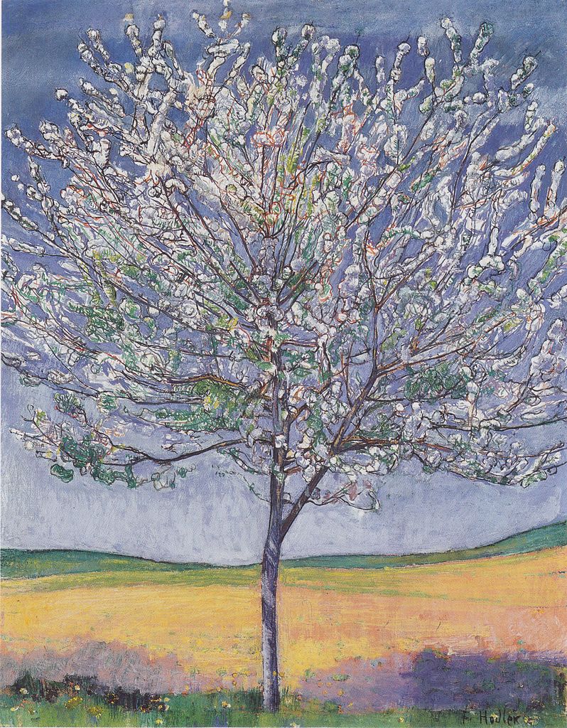 Cherry Tree in Bloom, vintage artwork by Ferdinand Hodler, 12x8" (A4) Poster