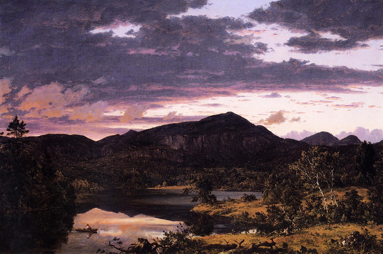 Lake Scene in Mount Desert, vintage artwork by Frederic Edwin Church, 12x8" (A4) Poster