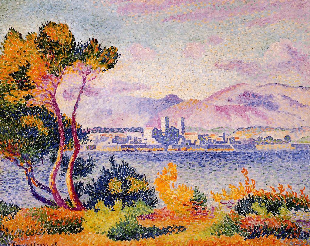 Antibes, Afternoon, vintage artwork by Henri-Edmond Cross, 12x8" (A4) Poster