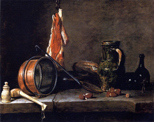 The Meat-Day Meal, vintage artwork by Jean-Baptiste-Simeon Chardin, 12x8" (A4) Poster