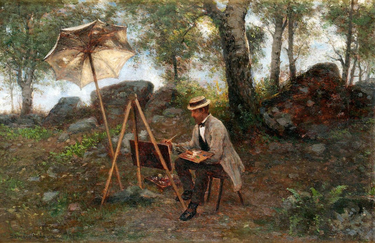 The Open-air Painter, vintage artwork by Severin Nilson, 12x8" (A4) Poster