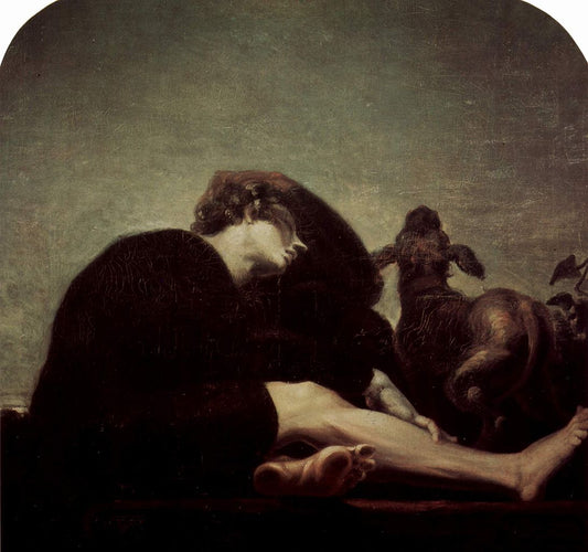 The loneliness at dawn, vintage artwork by Johann Heinrich Füseli, 12x8" (A4) Poster
