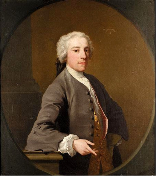 Portrait of William Bateman, vintage artwork by Jacopo Amigoni, 12x8" (A4) Poster