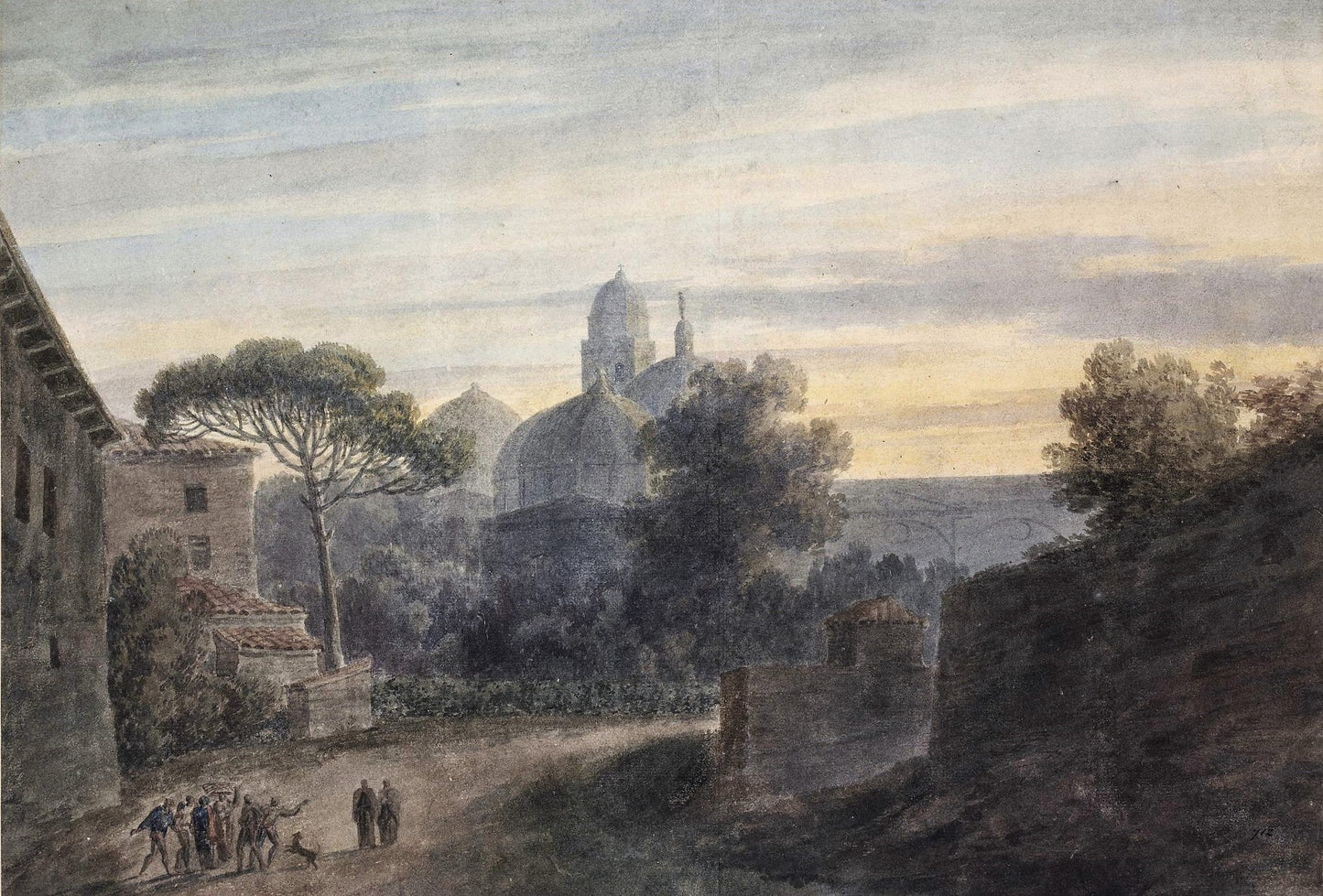 Sta. Giustina at Padua, vintage artwork by John Robert Cozens, 12x8" (A4) Poster