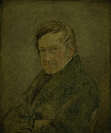 Portrait of the Animal Painter C.B. Gebauer, vintage artwork by Christen Købke, A3 (16x12") Poster Print