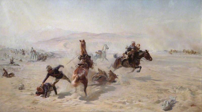 Rescuing the Wounded under Fire, vintage artwork by Elizabeth Southerden Thompson Butler, 12x8" (A4) Poster